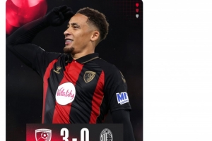 伯恩茅斯社媒晒海报：你从未听过的话，伯恩茅斯击败米兰